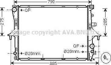 Ava Quality Cooling VW 2198 - Радіатор, охолодження двигуна autozip.com.ua