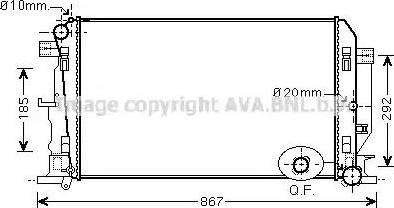 Ava Quality Cooling VW 2282 - Радіатор, охолодження двигуна autozip.com.ua