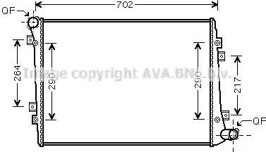 Ava Quality Cooling VW 2224 - Радіатор, охолодження двигуна autozip.com.ua