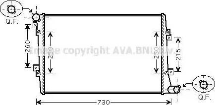 Ava Quality Cooling VWA2255 - Радіатор, охолодження двигуна autozip.com.ua