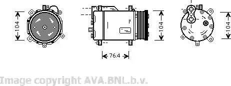 Ava Quality Cooling VW K170 - Компресор, кондиціонер autozip.com.ua