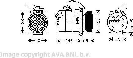 Ava Quality Cooling VW K261 - Компресор, кондиціонер autozip.com.ua