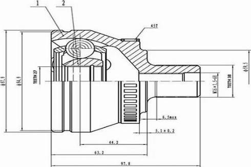 Aywiparts AW1510669A - Шарнірний комплект, ШРУС, приводний вал autozip.com.ua