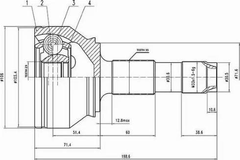 Aywiparts AW1510092 - Шарнірний комплект, ШРУС, приводний вал autozip.com.ua