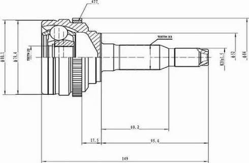 Aywiparts AW1510040A - Шарнірний комплект, ШРУС, приводний вал autozip.com.ua