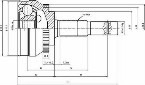 Aywiparts AW1510069A - Шарнірний комплект, ШРУС, приводний вал autozip.com.ua