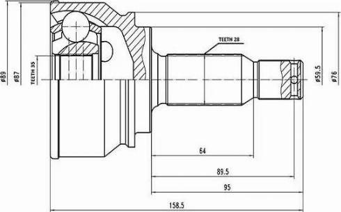 Aywiparts AW1510068 - Шарнірний комплект, ШРУС, приводний вал autozip.com.ua