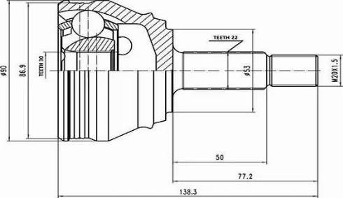 Aywiparts AW1510080A - Шарнірний комплект, ШРУС, приводний вал autozip.com.ua