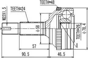 Aywiparts AW1510082A - Шарнірний комплект, ШРУС, приводний вал autozip.com.ua