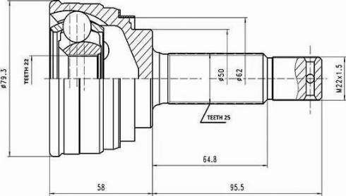 Aywiparts AW1510035 - Шарнірний комплект, ШРУС, приводний вал autozip.com.ua