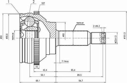 Aywiparts AW1510020A - Шарнірний комплект, ШРУС, приводний вал autozip.com.ua