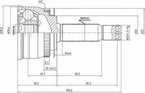 Aywiparts AW1510021A - Шарнірний комплект, ШРУС, приводний вал autozip.com.ua