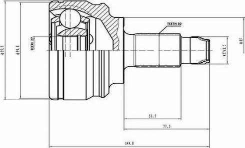 Aywiparts AW1510191 - Шарнірний комплект, ШРУС, приводний вал autozip.com.ua