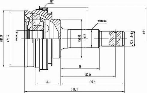 Aywiparts AW1510163A - Шарнірний комплект, ШРУС, приводний вал autozip.com.ua