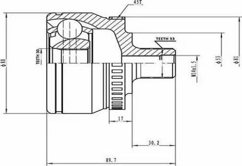 Aywiparts AW1510101A - Шарнірний комплект, ШРУС, приводний вал autozip.com.ua