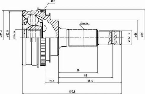 Aywiparts AW1510108A - Шарнірний комплект, ШРУС, приводний вал autozip.com.ua