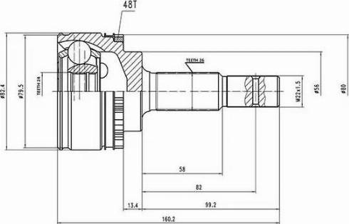 Aywiparts AW1510103A - Шарнірний комплект, ШРУС, приводний вал autozip.com.ua