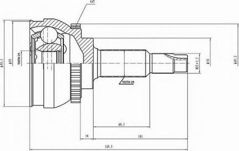 Aywiparts AW1510139A - Шарнірний комплект, ШРУС, приводний вал autozip.com.ua