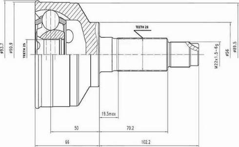 Aywiparts AW1510126 - Шарнірний комплект, ШРУС, приводний вал autozip.com.ua