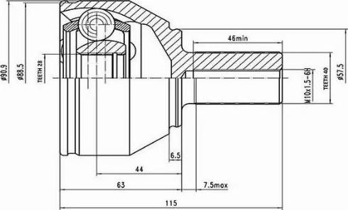 Aywiparts AW1510267 - Шарнірний комплект, ШРУС, приводний вал autozip.com.ua