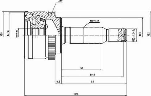 Aywiparts AW1510727A - Шарнірний комплект, ШРУС, приводний вал autozip.com.ua