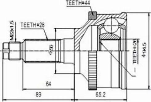 Aywiparts AW1511165A - Шарнірний комплект, ШРУС, приводний вал autozip.com.ua