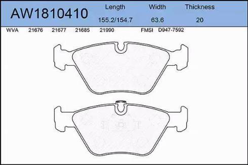 Aywiparts AW1810410 - Гальмівні колодки, дискові гальма autozip.com.ua