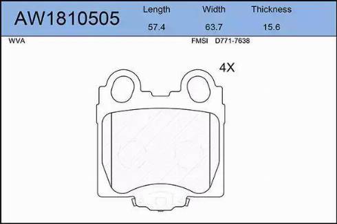 Aywiparts AW1810505 - Гальмівні колодки, дискові гальма autozip.com.ua