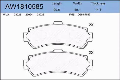 Aywiparts AW1810585 - Гальмівні колодки, дискові гальма autozip.com.ua