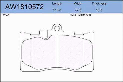 Aywiparts AW1810572 - Гальмівні колодки, дискові гальма autozip.com.ua