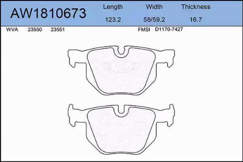 Aywiparts AW1810673 - Гальмівні колодки, дискові гальма autozip.com.ua