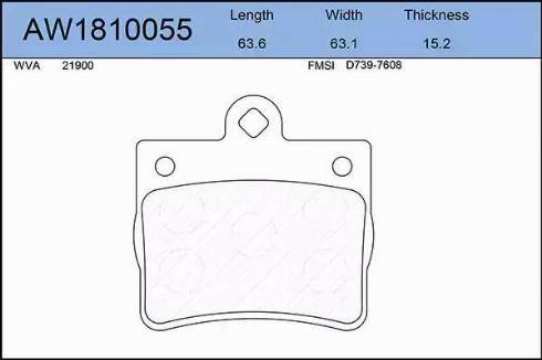 Aywiparts AW1810055 - Гальмівні колодки, дискові гальма autozip.com.ua