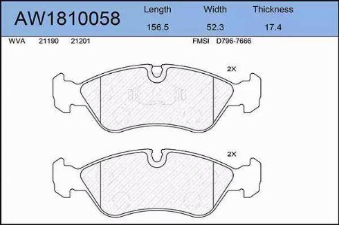 Aywiparts AW1810058 - Гальмівні колодки, дискові гальма autozip.com.ua