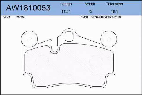 Aywiparts AW1810053 - Гальмівні колодки, дискові гальма autozip.com.ua