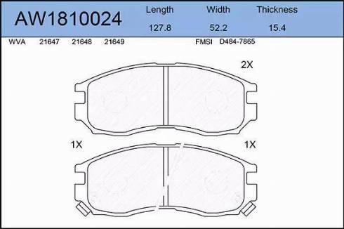 Aywiparts AW1810024 - Гальмівні колодки, дискові гальма autozip.com.ua