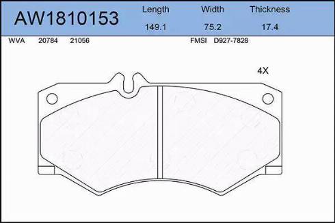 Aywiparts AW1810153 - Гальмівні колодки, дискові гальма autozip.com.ua