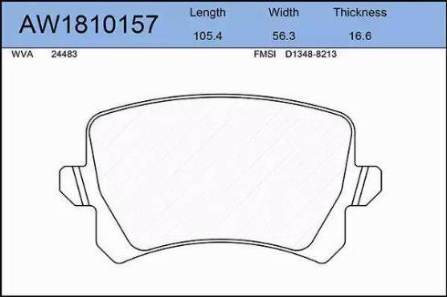 Aywiparts AW1810157 - Гальмівні колодки, дискові гальма autozip.com.ua