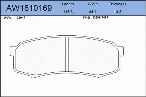 Aywiparts AW1810169 - Гальмівні колодки, дискові гальма autozip.com.ua