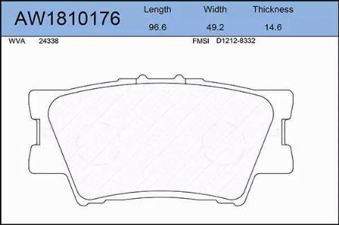 Aywiparts AW1810176 - Гальмівні колодки, дискові гальма autozip.com.ua