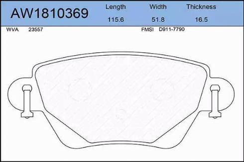 Aywiparts AW1810369 - Гальмівні колодки, дискові гальма autozip.com.ua