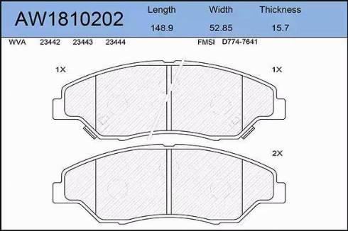 Aywiparts AW1810202 - Гальмівні колодки, дискові гальма autozip.com.ua