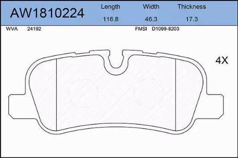 Aywiparts AW1810224 - Гальмівні колодки, дискові гальма autozip.com.ua