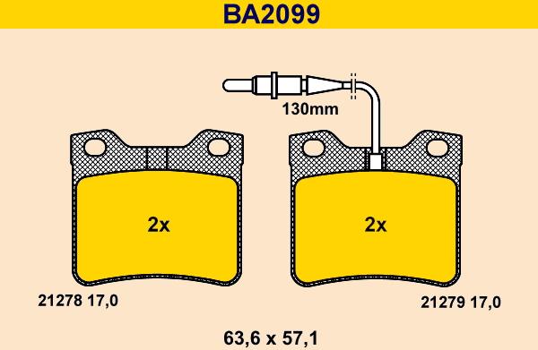 Barum BA2099 - Гальмівні колодки, дискові гальма autozip.com.ua