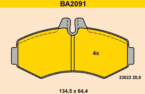 Barum BA2091 - Гальмівні колодки, дискові гальма autozip.com.ua