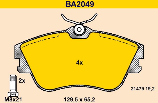 Barum BA2049 - Гальмівні колодки, дискові гальма autozip.com.ua