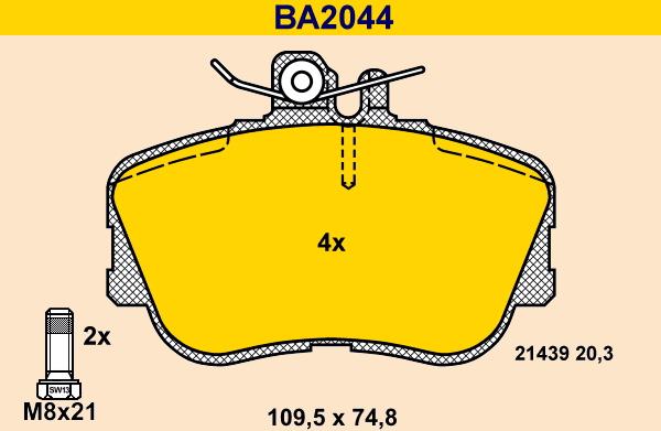 Barum BA2044 - Гальмівні колодки, дискові гальма autozip.com.ua