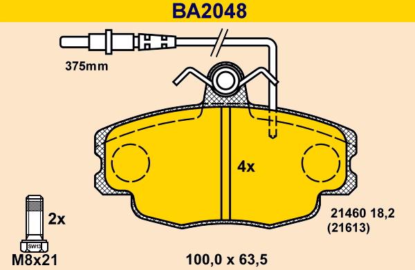 Barum BA2048 - Гальмівні колодки, дискові гальма autozip.com.ua