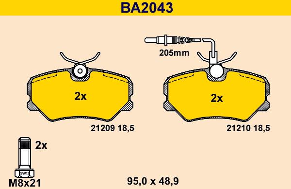 Barum BA2043 - Гальмівні колодки, дискові гальма autozip.com.ua