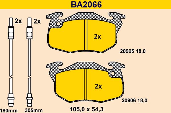 Barum BA2066 - Гальмівні колодки, дискові гальма autozip.com.ua