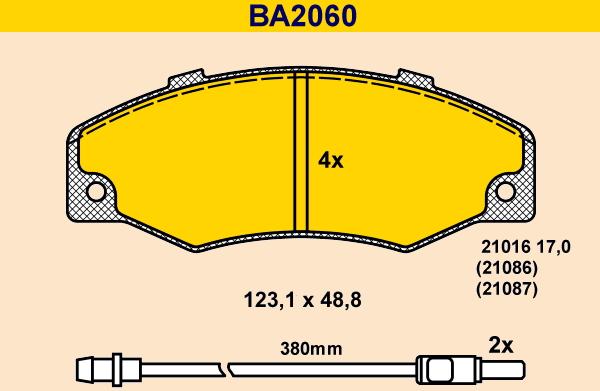 Barum BA2060 - Гальмівні колодки, дискові гальма autozip.com.ua